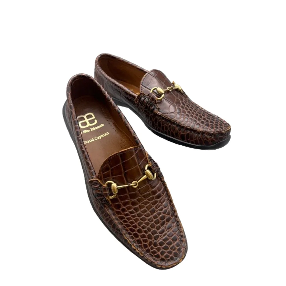 Allen Edmonds Mens Grand Cayman Horsebit Croc Leather Oxford Dress Shoes Size 7D